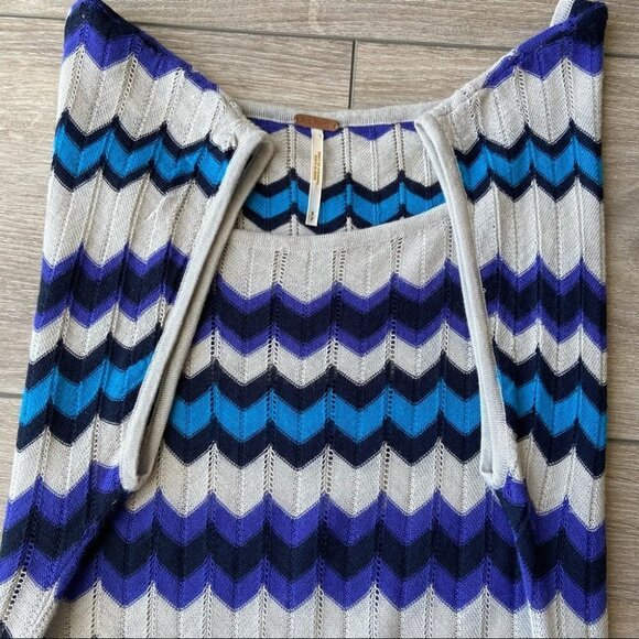 FREE PEOPLE Chevron Stripe Pointelle Knit Dress - Picture 11 of 15